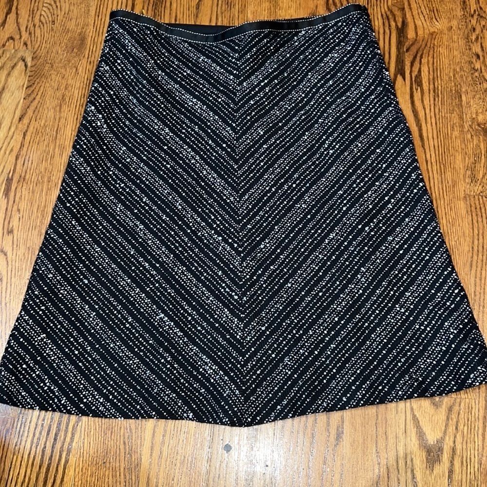 INC black and white tweed a-line skirt size 12 NWOT